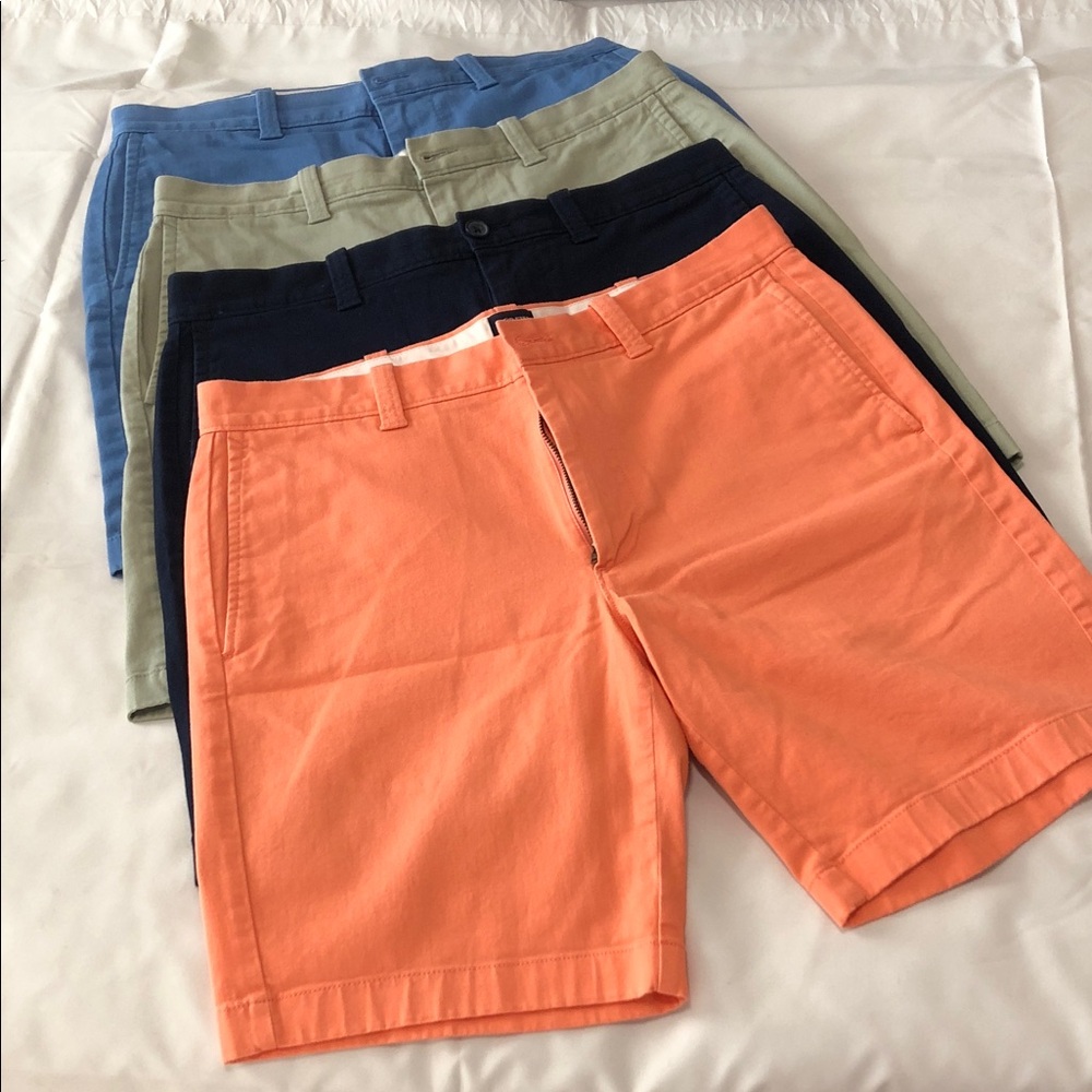 Set of (4) J. Crew Men's Casual Shorts - Orange, Blue, Green, and Navy
